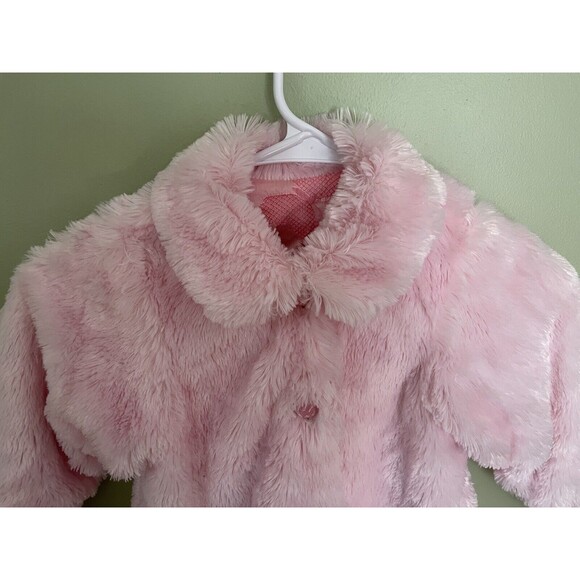 CachCach Toddler Girls Faux Fur Coat Pink Button Up Size 2T - Picture 3 of 6